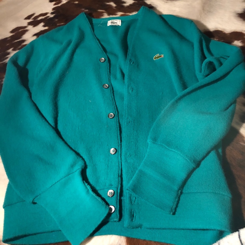Teal Vintage Lacoste Cardigan sweater